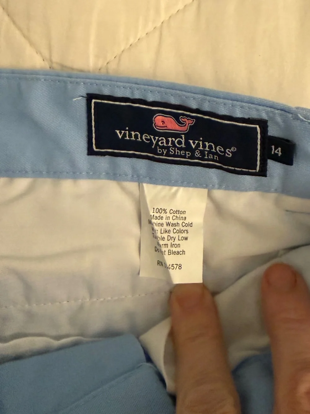 Vineyard Vines boys 14 light blue khakis